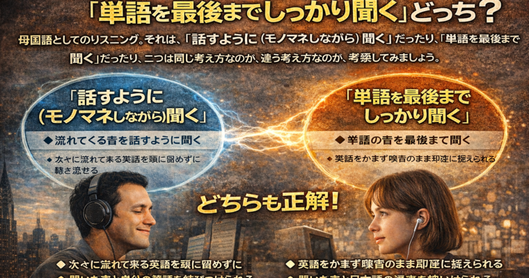 英語は母国語として「話すように聞く」それとも「単語を最後までしっかり聞く」どっち？