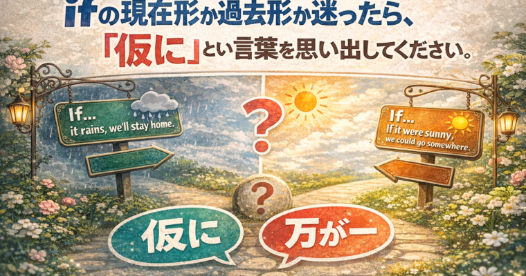 ifの現在形か過去形か迷ったら、「仮に」という言葉を思い出してください。（公開記事）